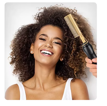 Professional Hot Combs Set - Titanium Alloy Electric Hair Straightening Tools