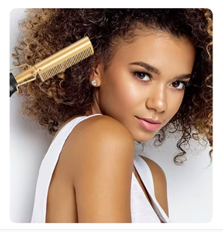 Professional Hot Combs Set - Titanium Alloy Electric Hair Straightening Tools