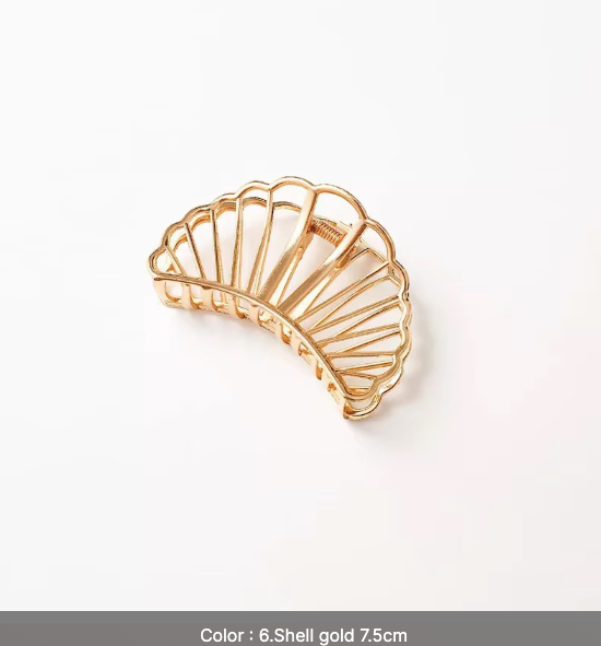 Gold Geometric Hair Claw Clips Set - Modern Minimalist Hair Accessories