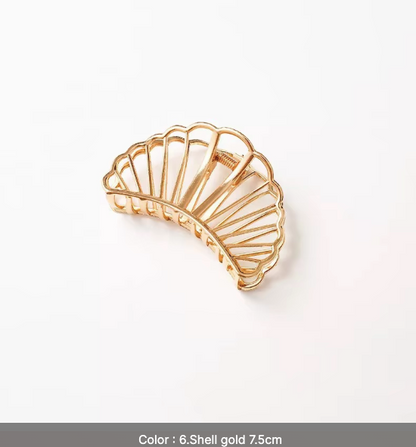Gold Geometric Hair Claw Clips Set - Modern Minimalist Hair Accessories