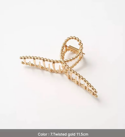 Gold Geometric Hair Claw Clips Set - Modern Minimalist Hair Accessories