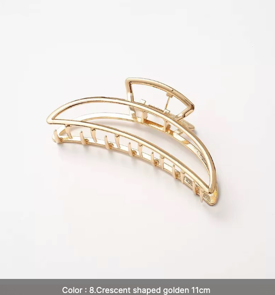 Gold Geometric Hair Claw Clips Set - Modern Minimalist Hair Accessories