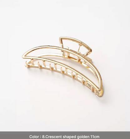 Gold Geometric Hair Claw Clips Set - Modern Minimalist Hair Accessories