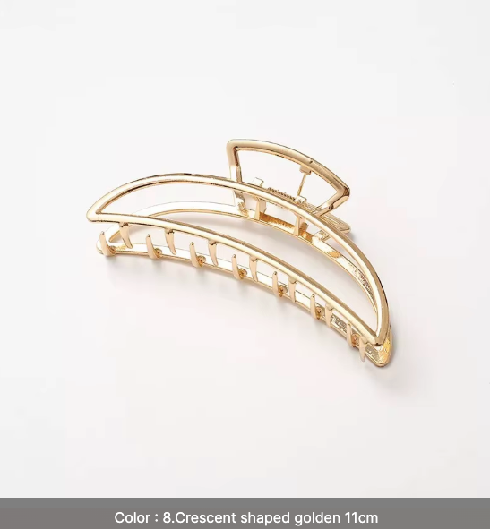 Gold Geometric Hair Claw Clips Set - Modern Minimalist Hair Accessories