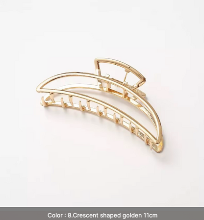 Gold Geometric Hair Claw Clips Set - Modern Minimalist Hair Accessories