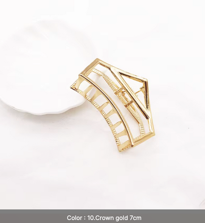 Gold Geometric Hair Claw Clips Set - Modern Minimalist Hair Accessories