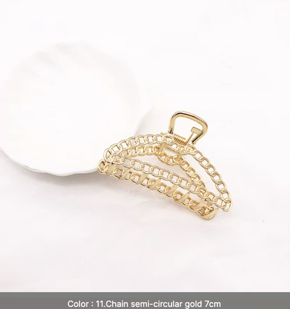 Gold Geometric Hair Claw Clips Set - Modern Minimalist Hair Accessories