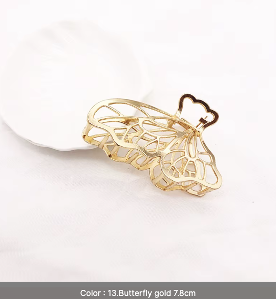 Gold Geometric Hair Claw Clips Set - Modern Minimalist Hair Accessories