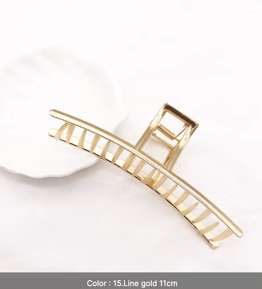 Gold Geometric Hair Claw Clips Set - Modern Minimalist Hair Accessories
