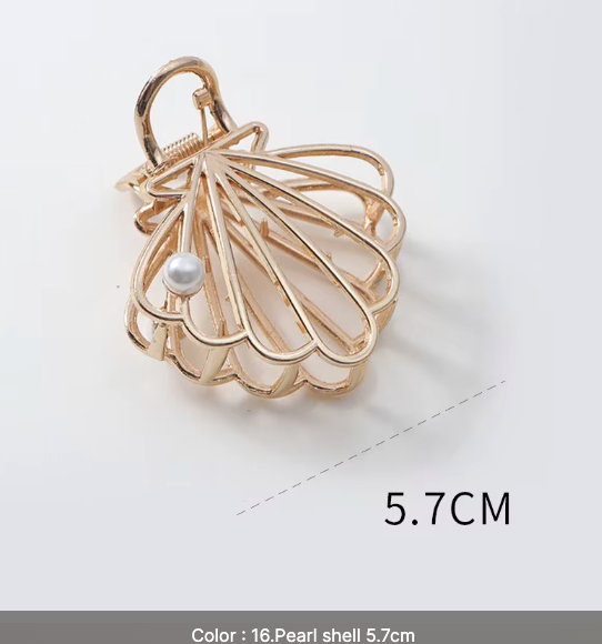 Gold Geometric Hair Claw Clips Set - Modern Minimalist Hair Accessories