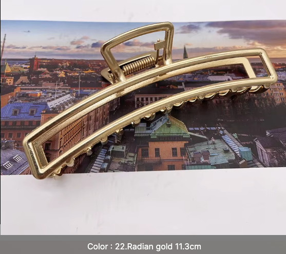 Gold Geometric Hair Claw Clips Set - Modern Minimalist Hair Accessories