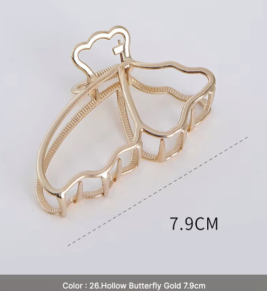 Gold Geometric Hair Claw Clips Set - Modern Minimalist Hair Accessories