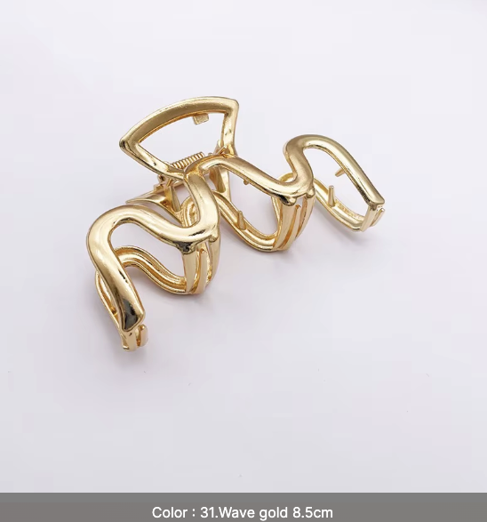 Gold Geometric Hair Claw Clips Set - Modern Minimalist Hair Accessories