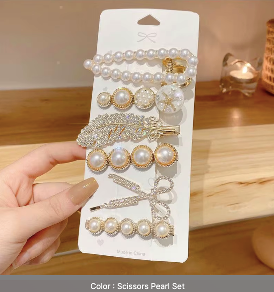 Sweet Dreams Hair Clip Set - Pearl & Rhinestone Bobby Pins Collection