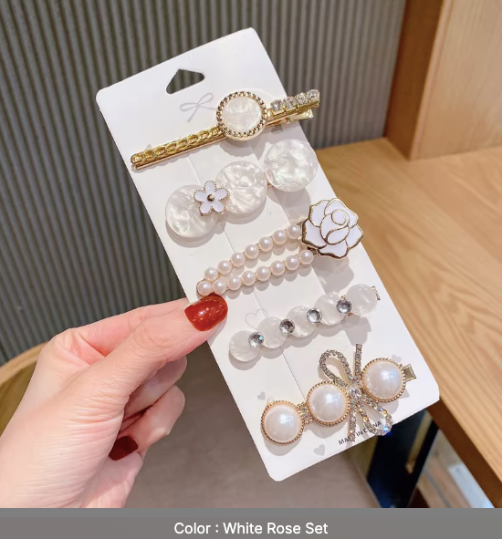 Sweet Dreams Hair Clip Set - Pearl & Rhinestone Bobby Pins Collection