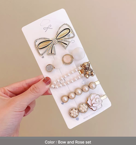 Sweet Dreams Hair Clip Set - Pearl & Rhinestone Bobby Pins Collection