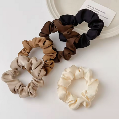 Set  Hair Accessories Mulberry Silk Hair Scrunchies Set Hair Band Women black, brown, beige 07