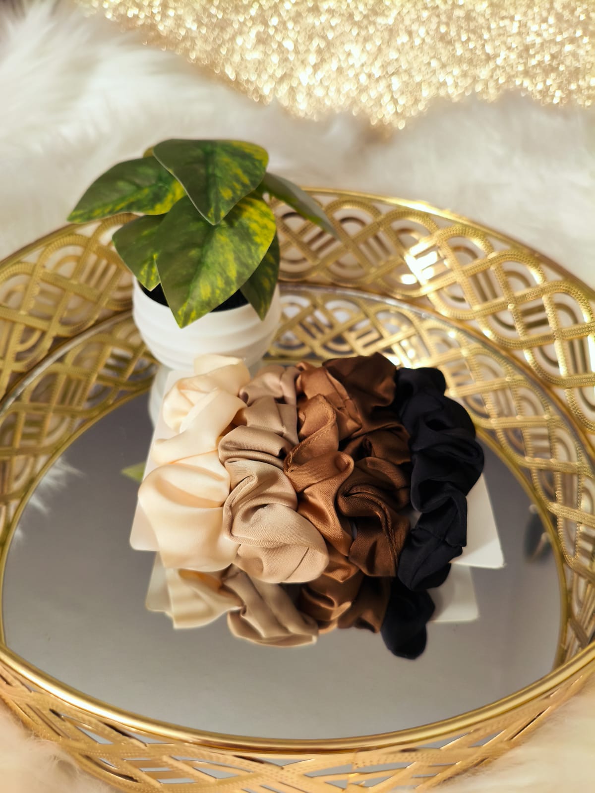 Luxury Mulberry Silk Hair Scrunchies Set - 5 Piece Premium Collection
