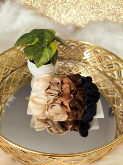 Luxury Mulberry Silk Hair Scrunchies Set - 5 Piece Premium Collection