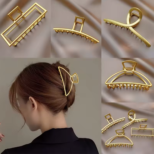 Wholesale Korea Elegant High Quality 11cm Large Big Metal Strong Hair Claw Clips Gold Metal Hair Claw Accessories for Women