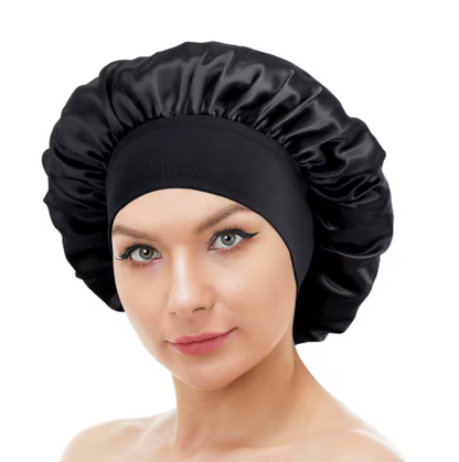 Women Hair Protection Large Night Cap Satin Silk Shower Cap Elastic Stretchy Wide Band Satin Sleep Bonnet 