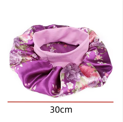 Women Hair Protection Large Night Cap Satin Silk Shower Cap Elastic Stretchy Wide Band Satin Sleep Bonnet multicolor02