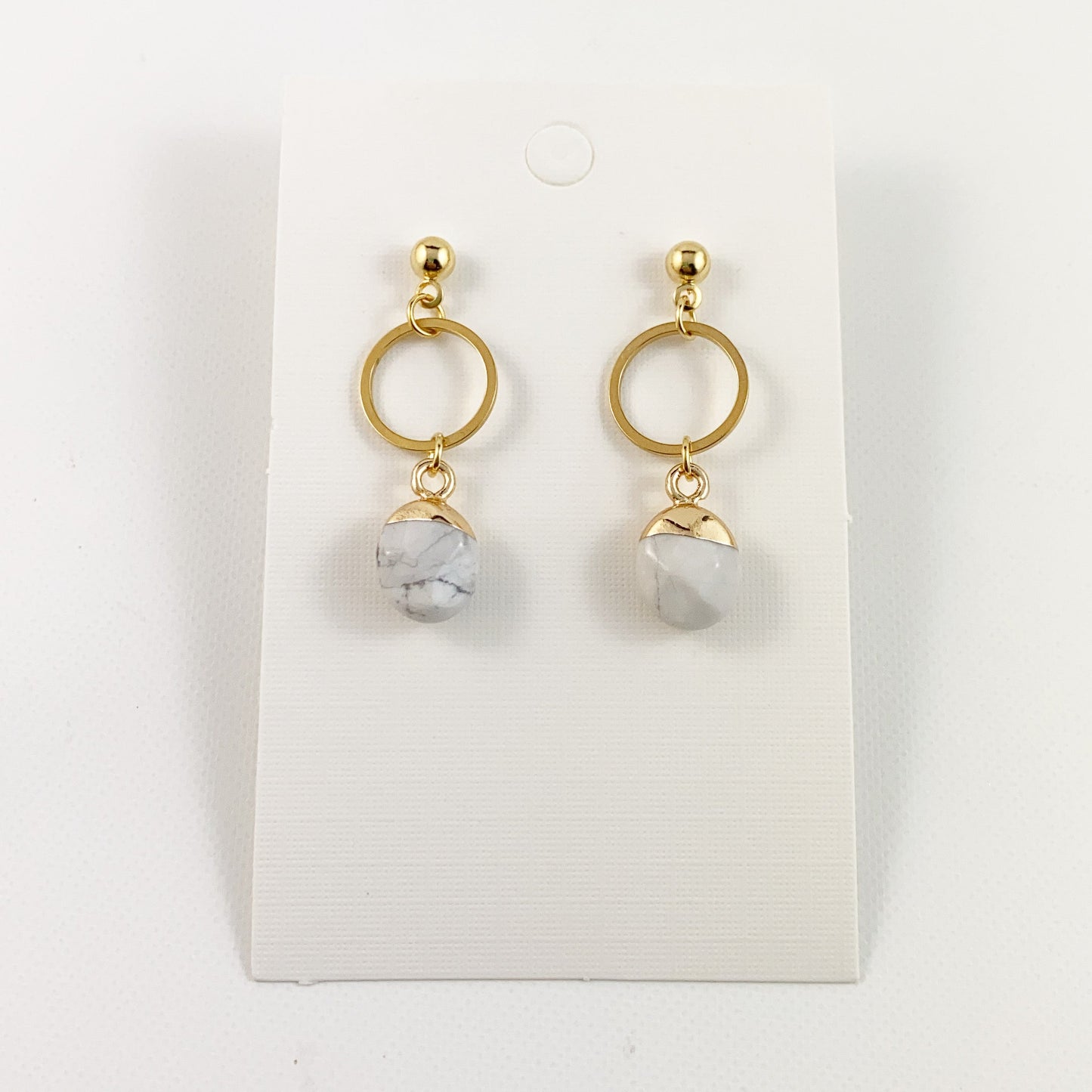 Howlite Hoop Earrings