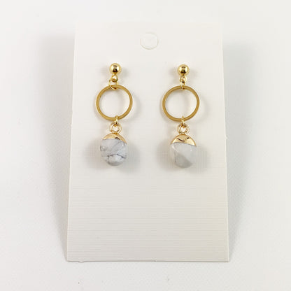 Howlite Hoop Earrings